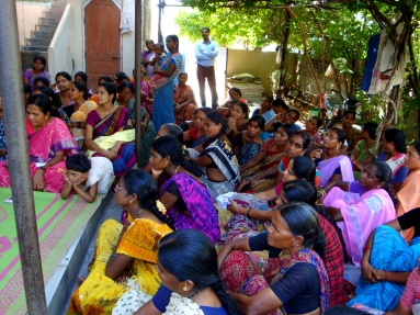 Women gathered for a discussion.