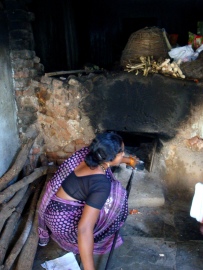 The wood-fired oven where she bakes her bread - one of her numerous livelihood activities.
