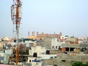 First world problem: trying to capture a photo of Charminar (Hyderabad's most iconic building) - but there is some kind of satellite tower in the way. 