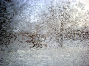 Frosted over window in my room - perhaps when the heating went?